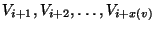 $V_{i+1}, V_{i+2}, \ldots, V_{i + x(v)}$