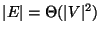 $\vert E\vert =\Theta(\vert V\vert^2)$