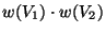$w(V_1)\cdot w(V_2)$