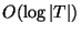 $O(\log\vert T\vert)$
