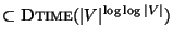 $\subset\mbox{\sc Dtime}(\vert V\vert^{\log\log\vert V\vert})$