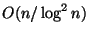 $O(n/\log^2 n)$