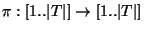 $\pi: [1..\vert T\vert ]\rightarrow[1..\vert T\vert ]$