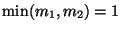 $\min(m_1,m_2)=1$