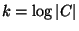 $k=\log\vert C\vert$
