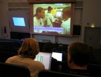 TV4 Contest play-by-play broadcast as seen in lecture hall E1