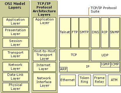 Bild på TCP/IP och OSI-modellen
