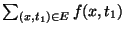 $\sum_{(x,t_1) \in E}f(x,t_1)$