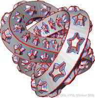 Salient edges of the knot model. The most salient edges have been identified using separatrix persistence. Cover image of SGP09 Proceedings.