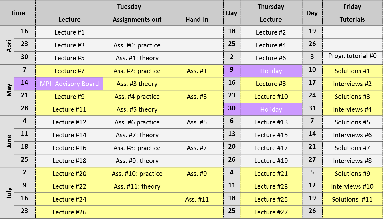 schedule